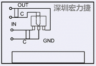 圖3：降壓電路的PCB設計示例。